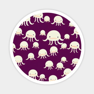 Frowny Octopus - Super Cute Purple Cephalopod Pattern Magnet